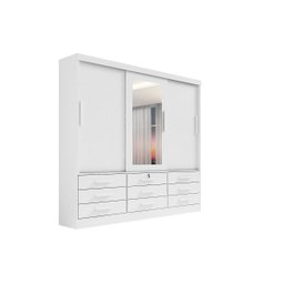 Guarda Roupa 3 Pts 9 Gavetas Meridian Plus D Doro Móveis - Branco - 1