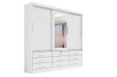 Ver imagem 1 de Guarda Roupa 3 Pts 9 Gavetas Meridian Plus D Doro Móveis - Branco