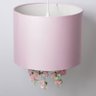 Conjunto Pendente e Abajur Infantil Decoração Quarto do Bebê Cúpula em Tecido Rosa - Carambola - 5