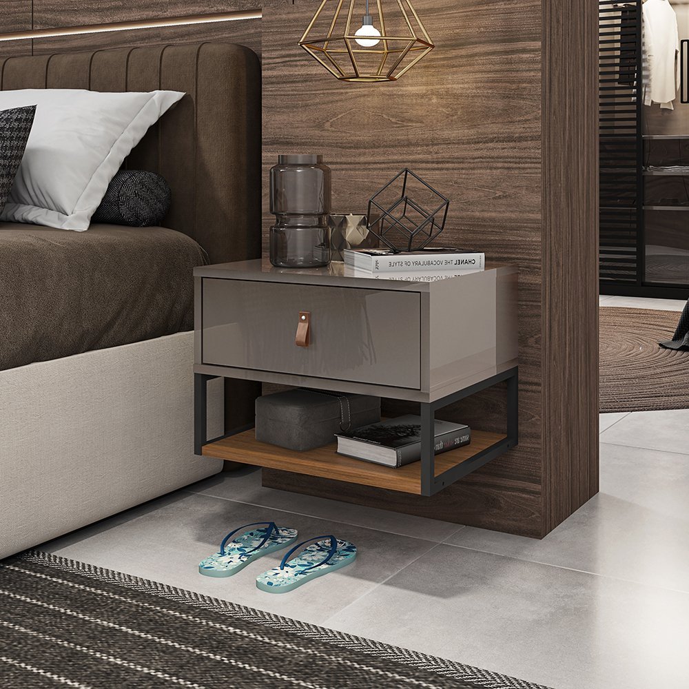 Mesa de Cabeceira Veneza  Bedside table design, Bed side table design,  Side table design