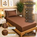 Ver imagem 4 de Jogo de Cama Quality Solteiro 2 Peças Micropercal 600 Fios Marrom Casa Show Enxovais