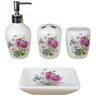 KIT BANHEIRO CERÂMICA 4 PEÇAS - SUSAN - FLORES - 2