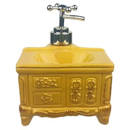 PORTA SABONETE LIQUIDO PIA ESPONJA RETRO AMARELO - WINCY - 2