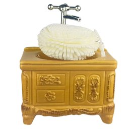 PORTA SABONETE LIQUIDO PIA ESPONJA RETRO AMARELO - WINCY - 1