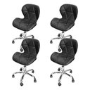 Ver imagem 1 de Kit 4 Cadeiras Escritório Giratória Office Eiffel Slim - Preto