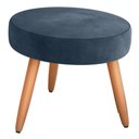Ver imagem 1 de Puff Évora para Sala Assento Espuma Estrutura Madeira Maciça Veludo Azul Matrix
