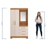 Guarda-roupa Solteiro com Espelho e 2 Portas - 5