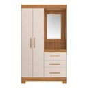 Ver imagem 7 de Guarda-Roupa Solteiro com Espelho e 2 Portas Marrom/Freijó Trend/Off White