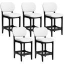 Ver imagem 1 de Kit 05 Banquetas Baixa Bar Cozinha Sala Jantar Fixa Betta L02 Preto Facto Branco - Lyam Decor Banque