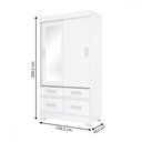 Ver imagem 5 de Guarda-roupa Solteiro Marel 2 Portas 4 Gavetas com Espelho Flex Branco/rosa - Briz