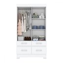 Ver imagem 4 de Guarda-roupa Solteiro Marel 2 Portas 4 Gavetas com Espelho Flex Branco/rosa - Briz