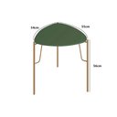 Ver imagem 2 de Mesa Lateral 56cm de Apoio para Sala Multiuso 100% Mdf Cor:musgo com Dourado