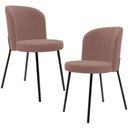 Ver imagem 1 de Kit 2 Cadeiras Sala de Jantar Estofada Gavi L02 Suede Rosê - Lyam Decor