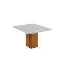 Ver imagem 1 de Mesa de Sala Jantar Maldivas C/ Tampo Madeirado C/ Vidro Canto Curvo 90x90cm Flex Naturale/naturale