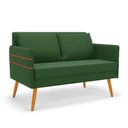 Ver imagem 1 de Namoradeira 02 Lugares Mari Suede Pés Palito Castanho - D’Rossi Cor Verde