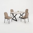 Ver imagem 3 de Conjunto para Sala de Jantar Mesa Império 120x90 com 4 Cadeiras Rubi