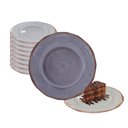 Ver imagem 1 de Kit 6 Pratos Sobremesa Melamina Turkuaz Cinza 21cm Resistente Não Quebra Piscina Crianças Buffet