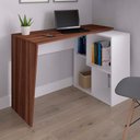 Ver imagem 2 de Mesa Escrivaninha 2 em 1 com Nichos Arbo A06 Ipê/branco - Mpozenato
