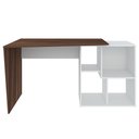 Ver imagem 6 de Mesa Escrivaninha 2 em 1 com Nichos Arbo A06 Ipê/branco - Mpozenato
