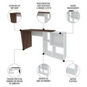Ver imagem 3 de Mesa Escrivaninha 2 em 1 com Nichos Arbo A06 Ipê/branco - Mpozenato