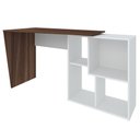 Ver mais imagens de Mesa Escrivaninha 2 em 1 com Nichos Arbo A06 Ipê/branco - Mpozenato
