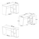 Ver imagem 4 de Mesa Escrivaninha 2 em 1 com Nichos Arbo A06 Ipê/branco - Mpozenato