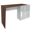 Ver imagem 1 de Mesa Escrivaninha 2 em 1 com Nichos Arbo A06 Ipê/branco - Mpozenato