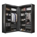 Ver imagem 2 de Closet Solteiro Premium 4 Gavetas Preto Tx Amoudi Móveis