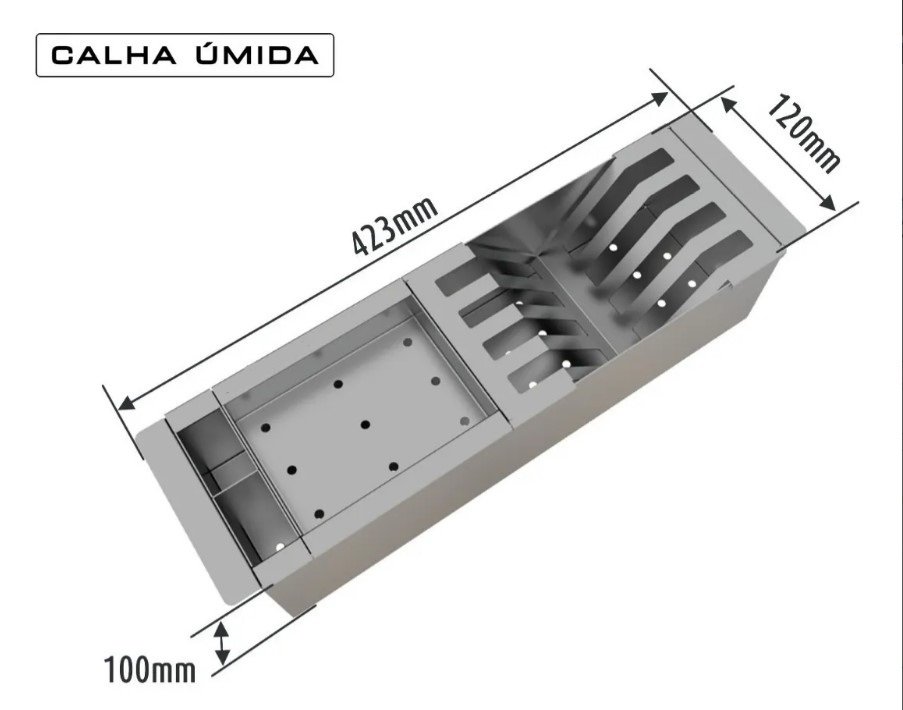 CANAL CESTO ESCORREDOR MINI CALHA UMIDA 3 MODULOS 423X120 - 2