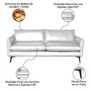 Ver imagem 3 de Sofá Decorativo Sala de Estar América 4 Lugares 240cm Couro Branco - Mozzelar