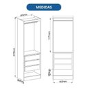 Ver imagem 6 de Guarda-Roupa Modulado 3 Peças Infinity Branco/Line/Blush