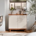 Ver mais imagens de Aparador Bancada Sala Buffet Balcão Armário Cozinha Cantinho do Café 2 Portas Flow