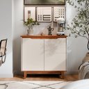 Ver imagem 1 de Aparador Bancada Sala Buffet Balcão Armário Cozinha Cantinho do Café 2 Portas Flow