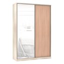 Ver imagem 1 de Guarda-roupa Solteiro Luciane 2 Portas de Correr 3 Gavetas Prime Plus Alumínio com Espelho 160 Cm