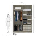 Ver imagem 3 de Guarda-roupa Solteiro Luciane 2 Portas de Correr 3 Gavetas Prime Plus Alumínio com Espelho 160 Cm