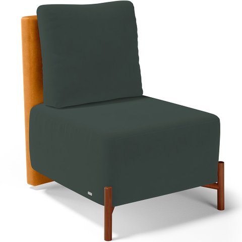 Poltrona Decorativa Sala de Estar Living Hungria L02 Couríssimo Whisky Suede Verde Musgo - Lyam Lyam