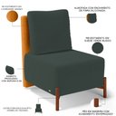 Ver imagem 4 de Poltrona Decorativa Sala de Estar Living Hungria L02 Couríssimo Whisky Suede Verde Musgo - Lyam Lyam