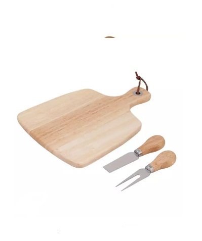 Tres Peças Tabua com Utensilios para Queijo de 19x26x1,2cm Unyhome - 3