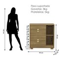 Ver imagem 3 de Comoda Sapateira 4 Gavetas 1p 93 Cm 20033 Nature Vlr