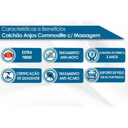 Colchão Queen Anjos Magnético c/Vibro Massagem Infravermelho Longo Commodite Molas Ensacadas ( - 3