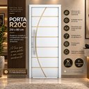 Ver imagem 2 de Porta Madeira Frisada R20C 210 x 80 cm Pintura UV:Branco