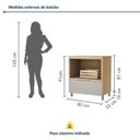 Ver imagem 3 de Balcão Forno 1 Gaveta Marquesa 80cm 100% MDF Cinza/Nature Greige
