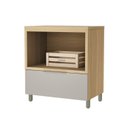Ver imagem 2 de Balcão Forno 1 Gaveta Marquesa 80cm 100% MDF Cinza/Nature Greige