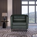 Ver imagem 7 de Poltrona Decorativa Pé De Ferro Iráklio Verde Couro - Gran Belo