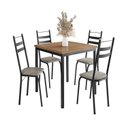 Ver imagem 2 de Conjunto Sala de Jantar Mesa Quadrada 90cm Tampo BP com 4 Cadeiras Adriana Preto/Grafiato/Demolição