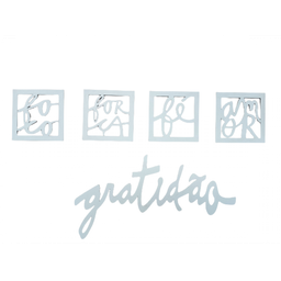 Kit Plaquinha Decorativa Gratidão Com 4 Quadrinhos Branco - 2
