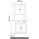 Ver imagem 4 de Cristaleira com Portas Vidro 88cm Pé Madeira Rubia Café F07 - Mpozenato