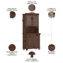 Ver imagem 3 de Cristaleira com Portas Vidro 88cm Pé Madeira Rubia Café F07 - Mpozenato