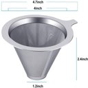 Ver imagem 2 de COADOR FILTRO DE CAFE CHA EM INOX SEM PAPEL FILTRO MINI REUTILIZAVEL PERMANENTE LUXO TAMANHO 101