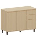 Ver imagem 1 de Balcão para Cozinha 120 Cm 3 Portas 2 Gavetas Aurora Carvalho